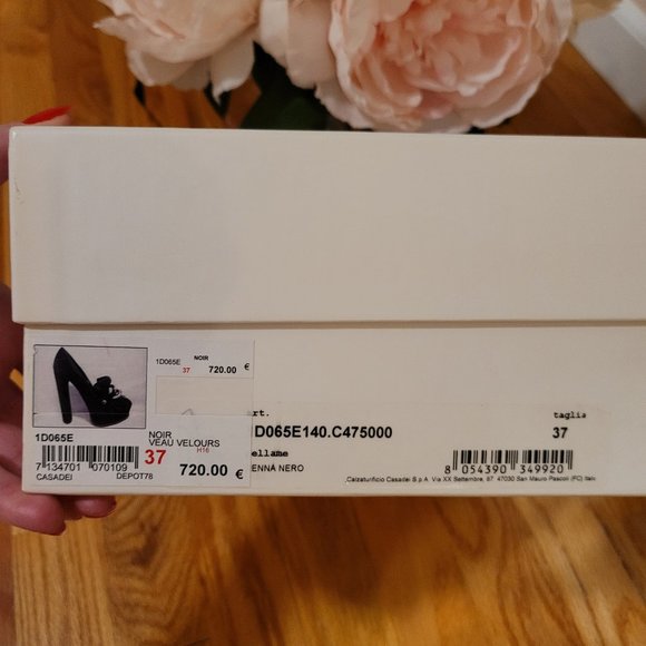 CASADEI Embellished  Platform Pumps In Black size 37 - Picture 16 of 16